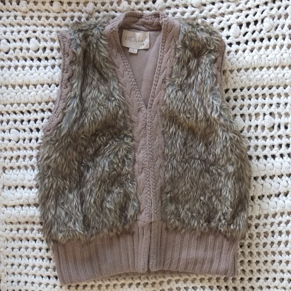 Paper Crane Jackets & Blazers - Paper Crane Faux Fur Brown Vest Size Medium